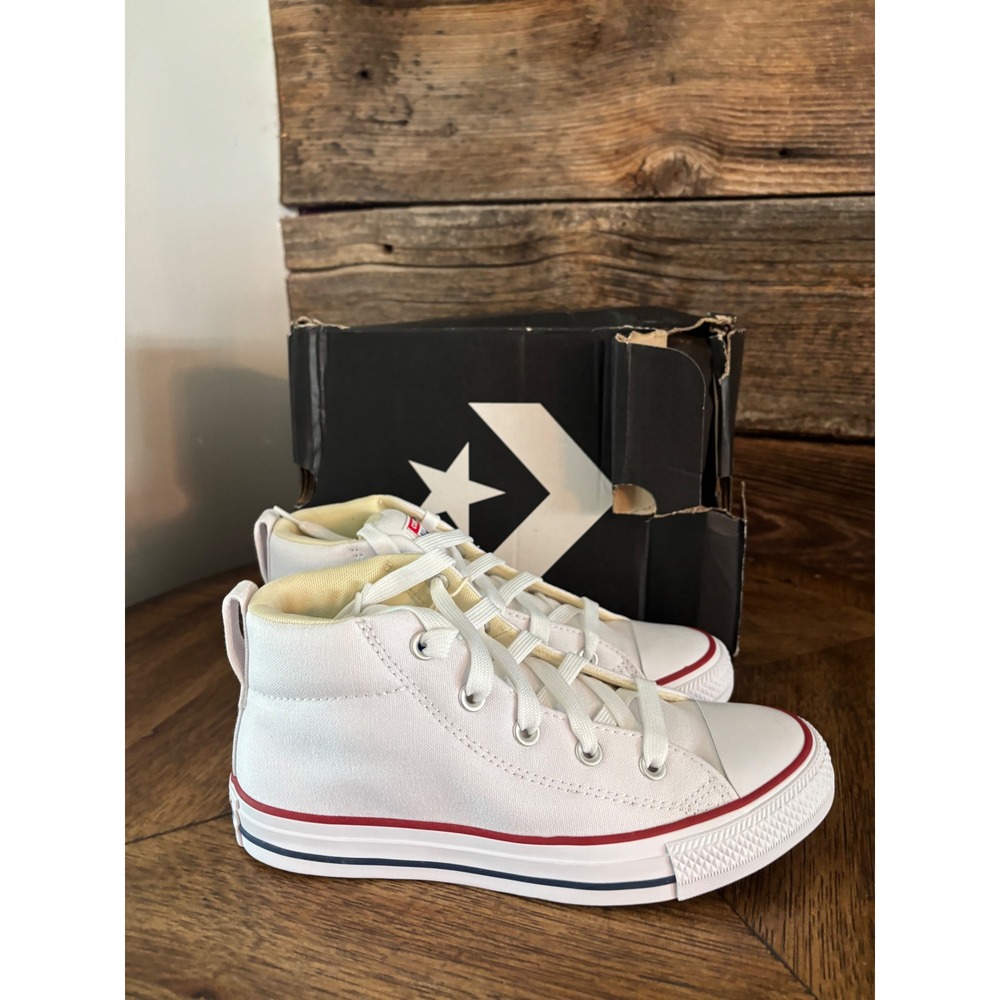 Converse Chuck Taylor All Star Street Mid White Sneakers 149546F Mens 5 W7